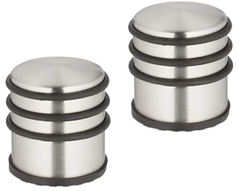 relaxdays Türstopper Edelstahl Gummi 2er Set
