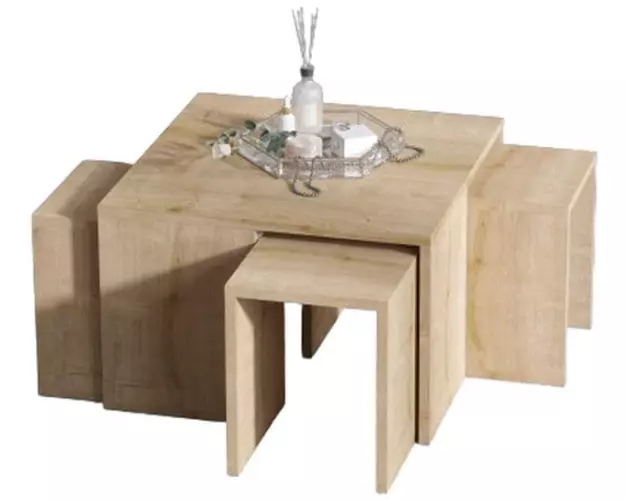 Woody Fashion Couchtisch Ortanca 5-er Set, Nature