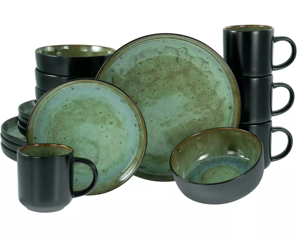 creaTable Teller-Set Grün/Schwarz