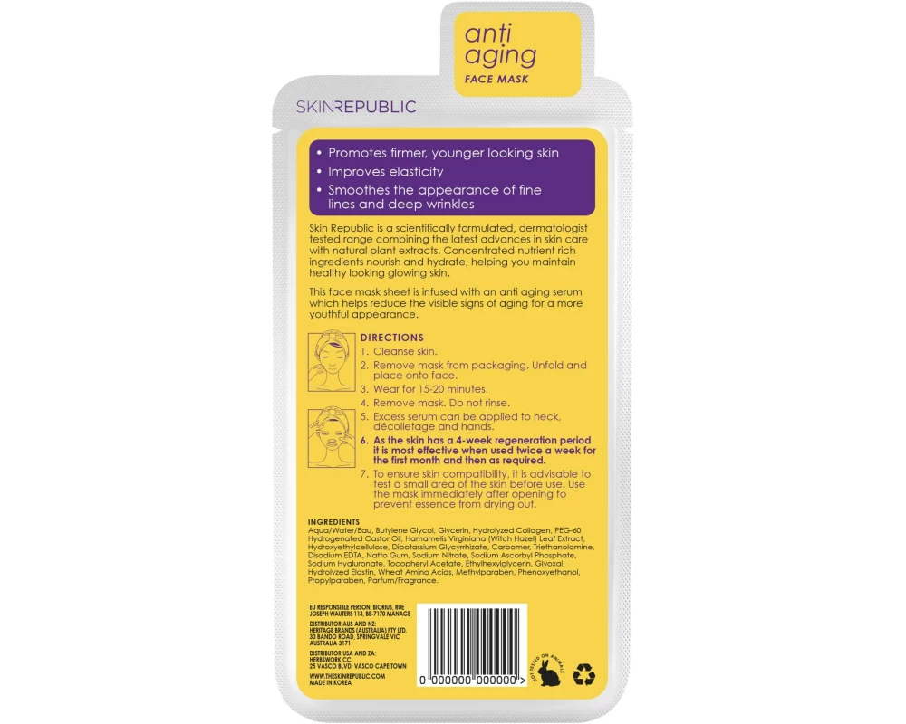 SkinRepublic Gesichtsmaske Collagen Infusion 1 Stück