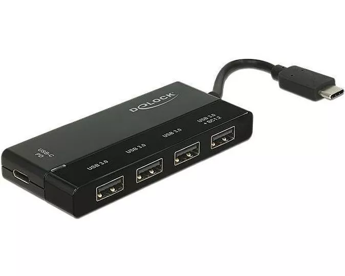 Delock USB-Hub USB 3.1 Typ-C Gen1 - 4x USB-A + 1x USB Typ-C mit PD