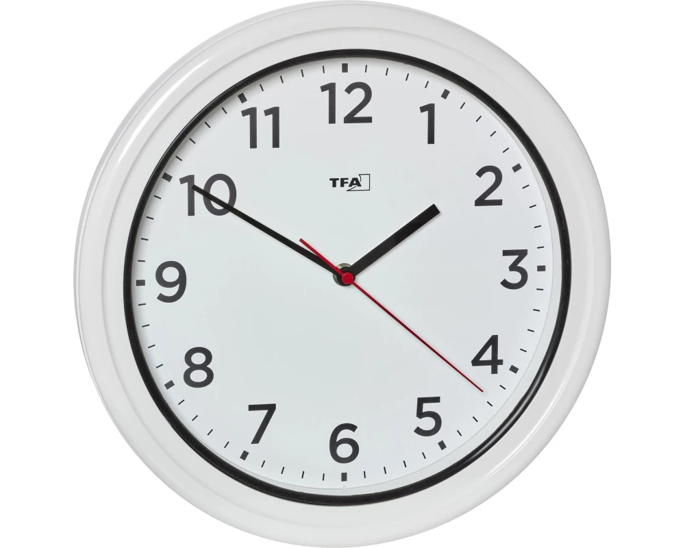 TFA Dostmann Wanduhr Weiss