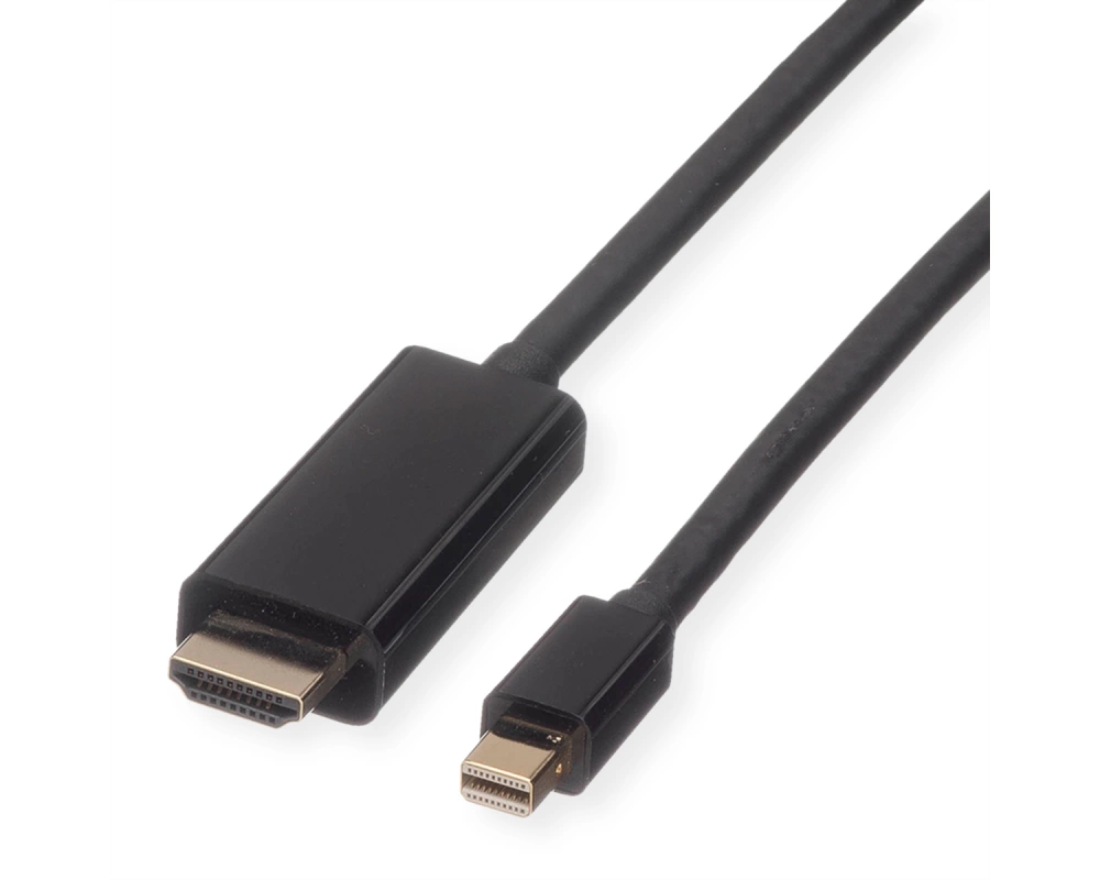 ROLINE Mini DisplayPort Kabel, Mini DP-UHDTV, ST/ST, schwarz, 1 m