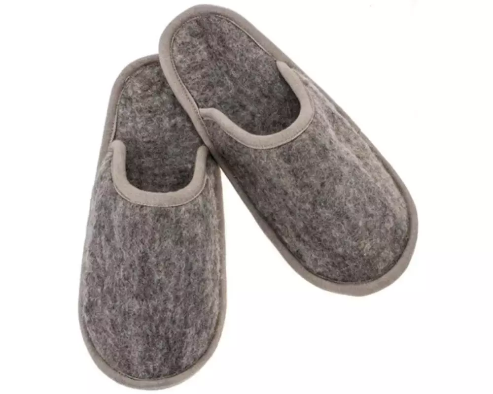 Glorex Filz-Pantoffeln Grau, Grösse M