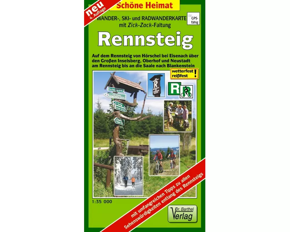Rennsteig 1 : 35 000. Rad- und Wanderatlas