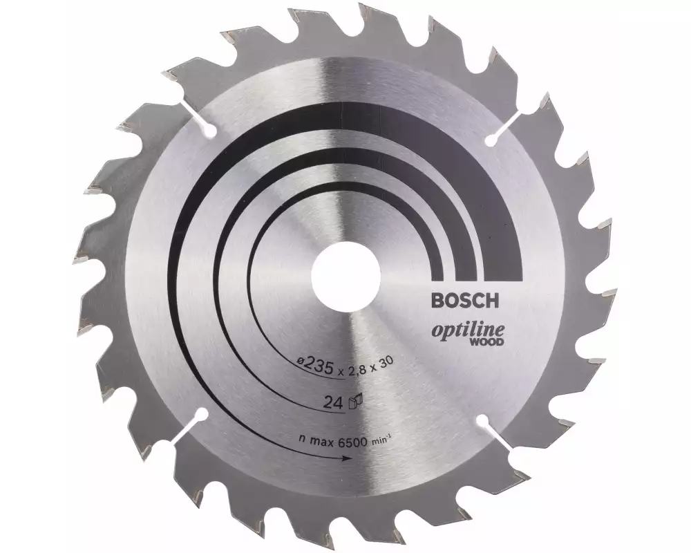 Bosch Professional Kreissägeblatt Optiline Wood, 235 x 30 x 2.8 mm, Z 24