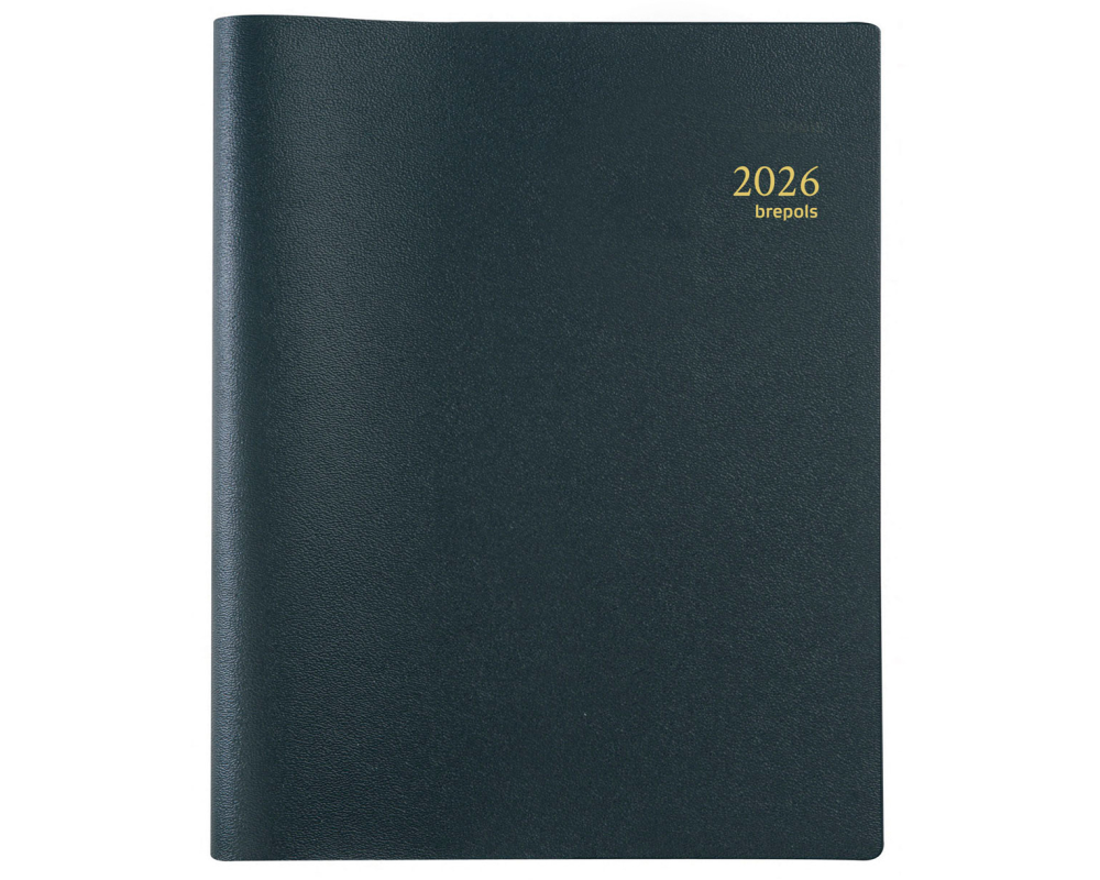 BREPOLS Agenda Omega 27 Genova 2026 0.234.2052 1W/2S schwarz 21x27cm