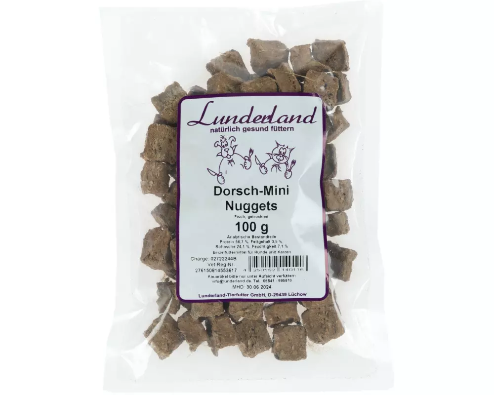 Lunderland Leckerli Dorsch-Mini-Nuggett, 100 g