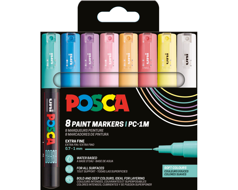 POSCA Fineliner 0.7mm PC-1M 8P SET 8 Stück, assortiert