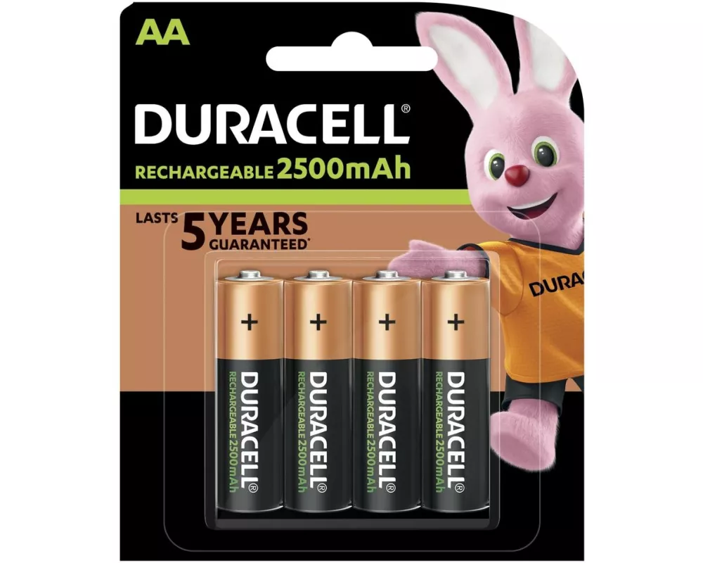 Duracell Akku Rechargeable NiMH AA 2500 mAh, 4 Stück