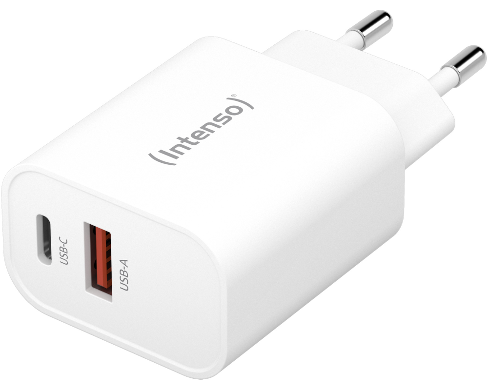 INTENSO Power Adapter W30AC Charger 7803012 30W, USB-A & USB-C, white