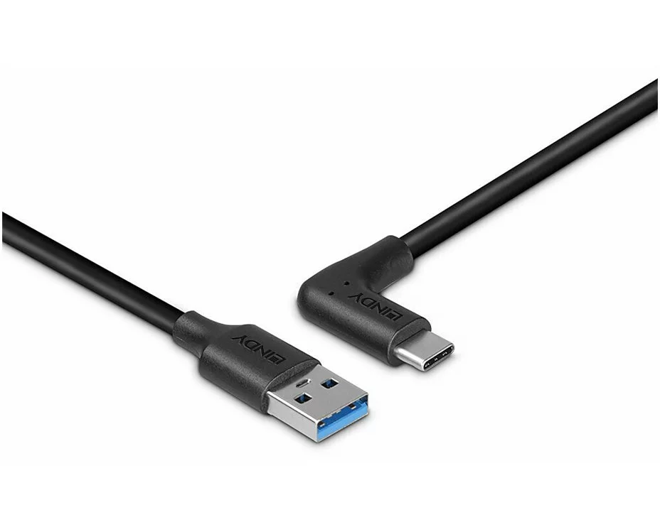 LINDY 1.5m USB 3.2 Type A to C, Cable, 90, Right Angle