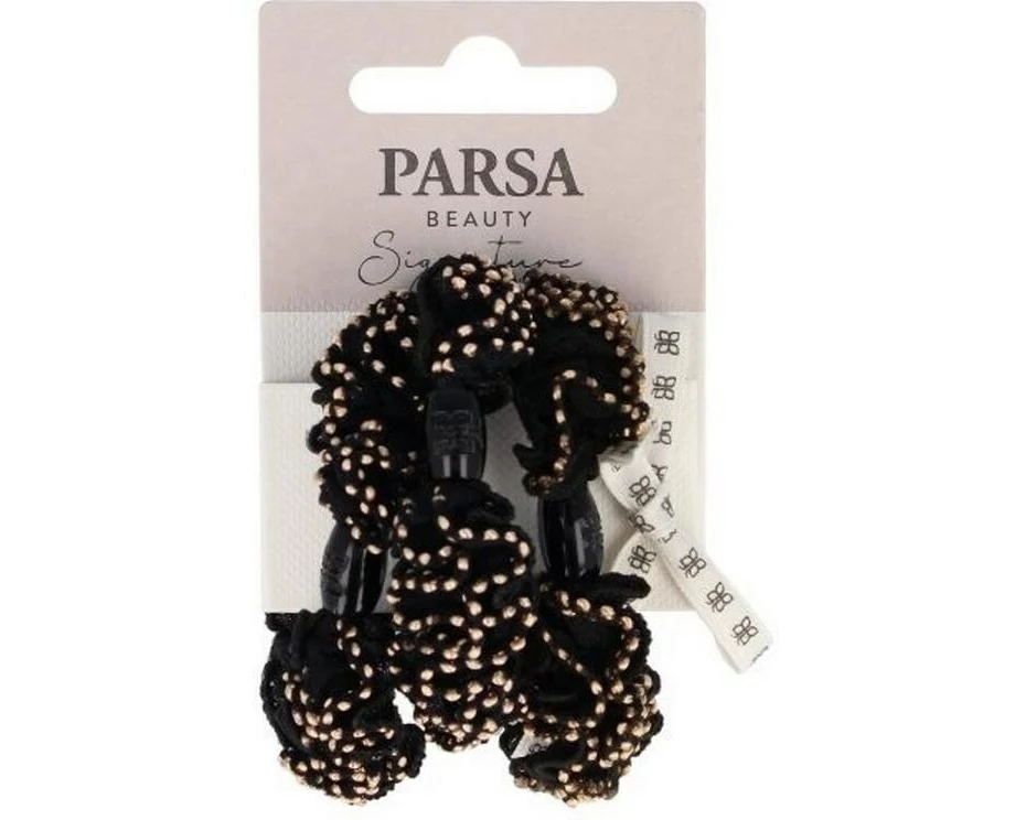 Parsa Beauty Haargummi, schwarz/gold 3 Stück