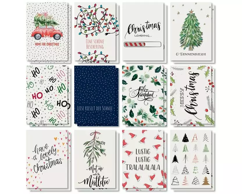 Sigel Weihn.-Postkarten Set, Colorful Christmas
