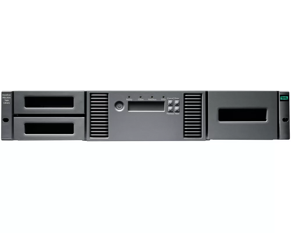 HPE Storage MSL2024, Tape Library, 1x MSL LTO-9, SAS Drive, 15x LTO-9 45TB, Data Cartridges