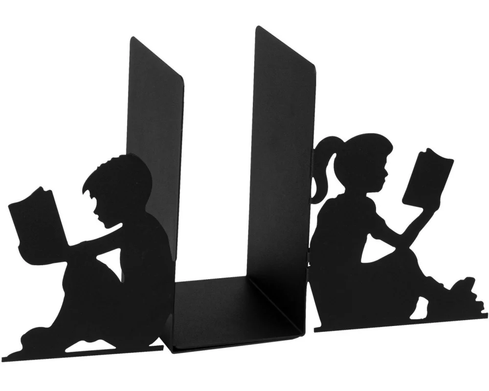 Wallxpert Buchstützen-Set Kinder Schwarz