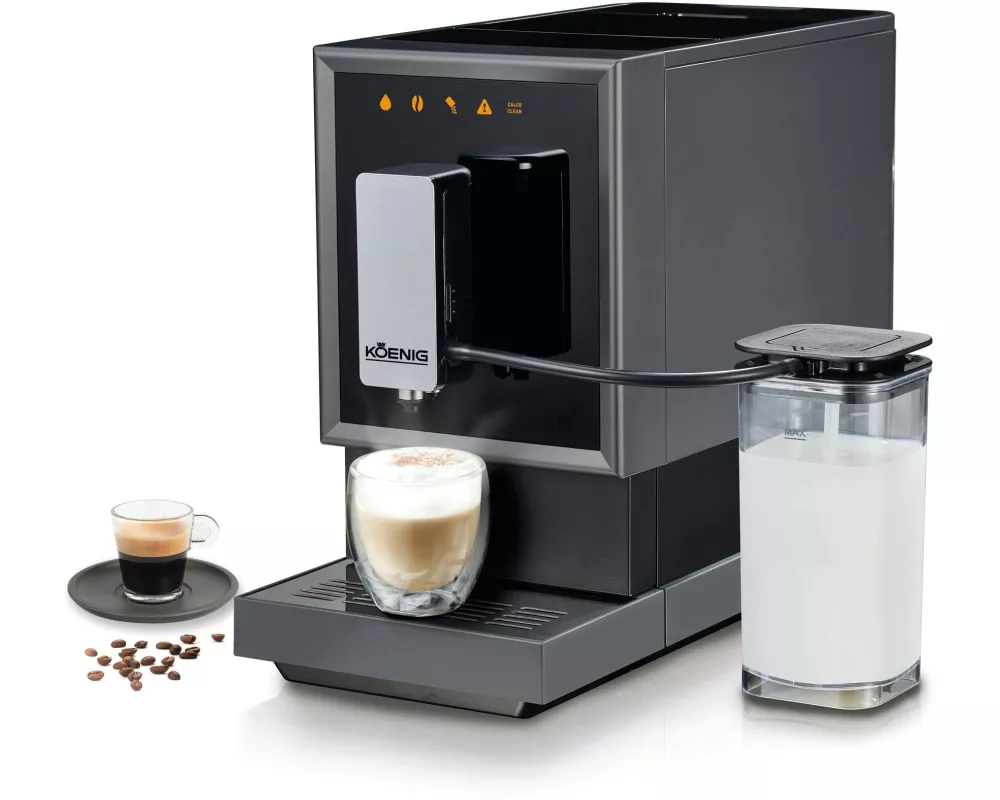 Koenig Kaffeevollautomat Finessa Cube Milk Plus Grau, Schwarz