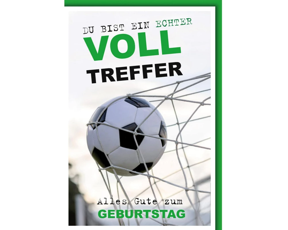 Braun + Company Geburtstagskarte Fussball 11.5 x 17 cm
