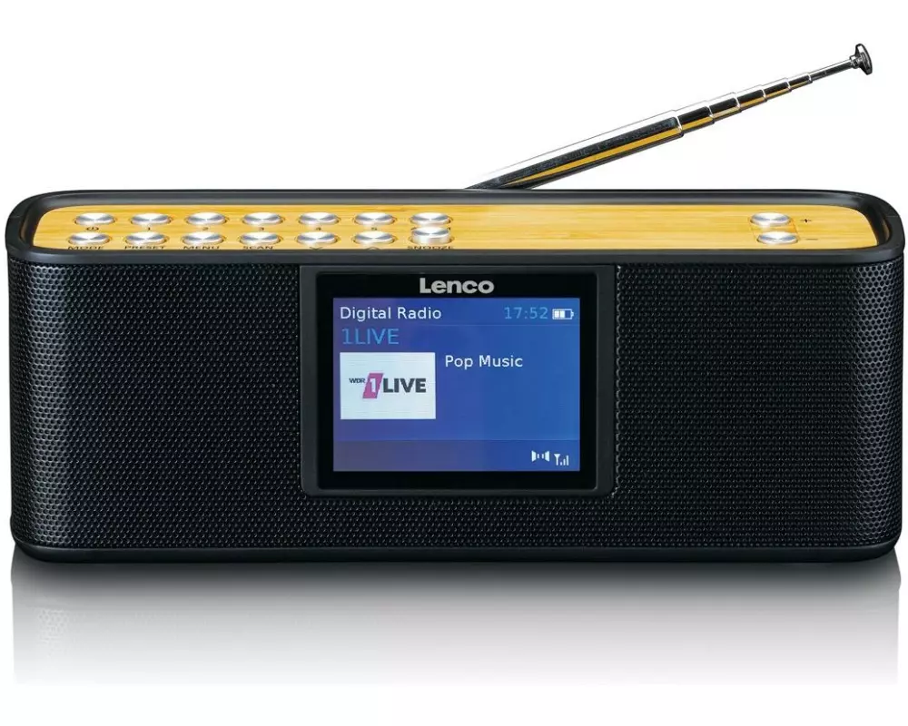 Lenco DAB+ Radio PDR-045 Bambus/Schwarz