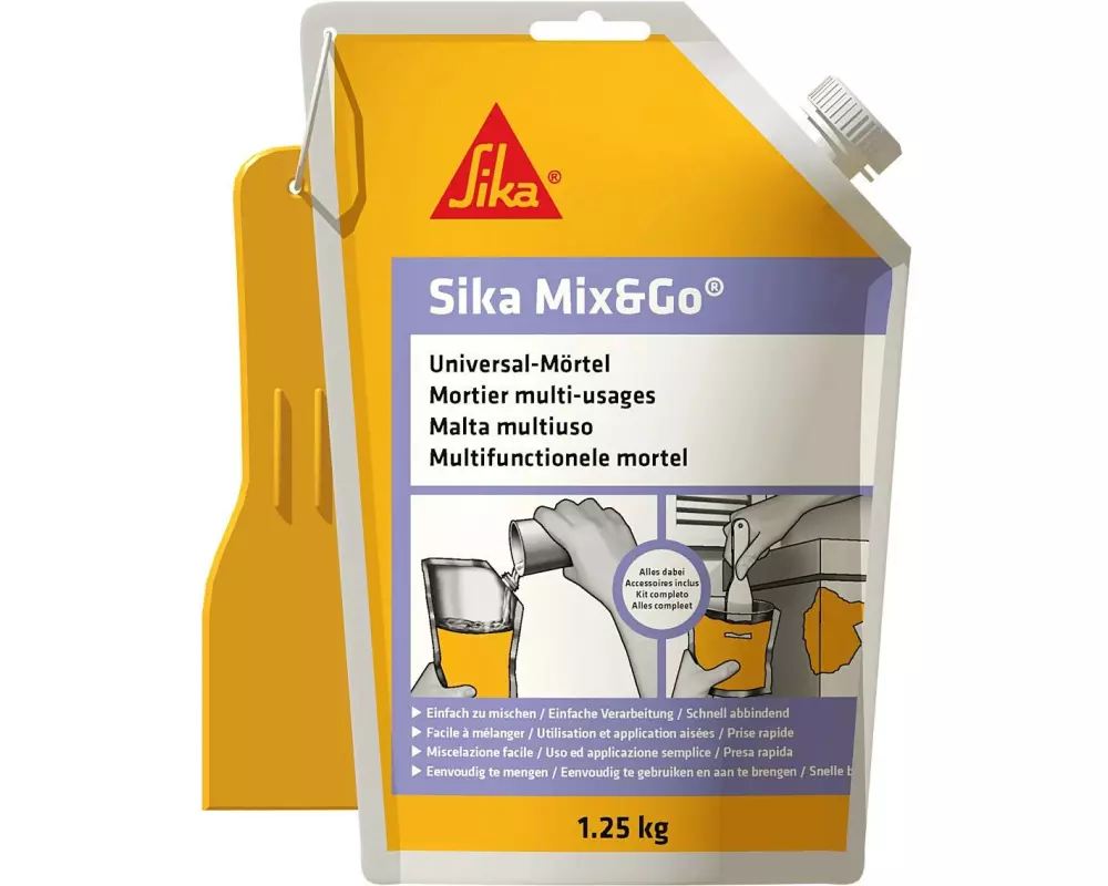 Sika Mix&Go Reparaturmörtel Grau 1.25 kg