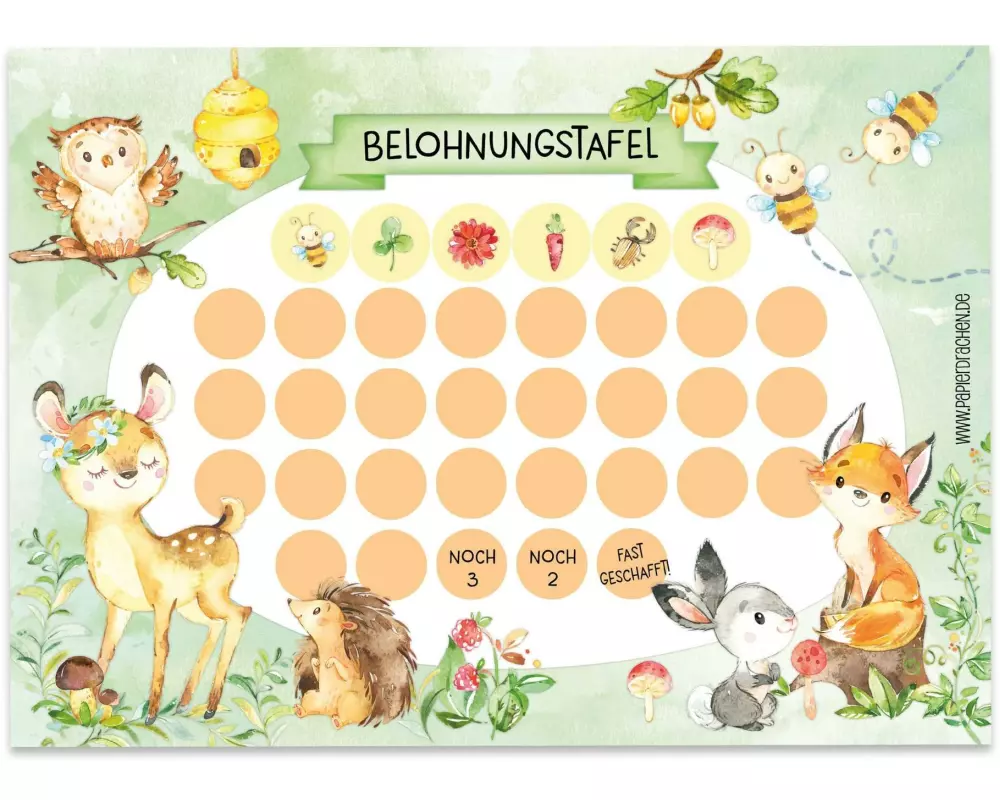 Papierdrachen Belohnungstafel