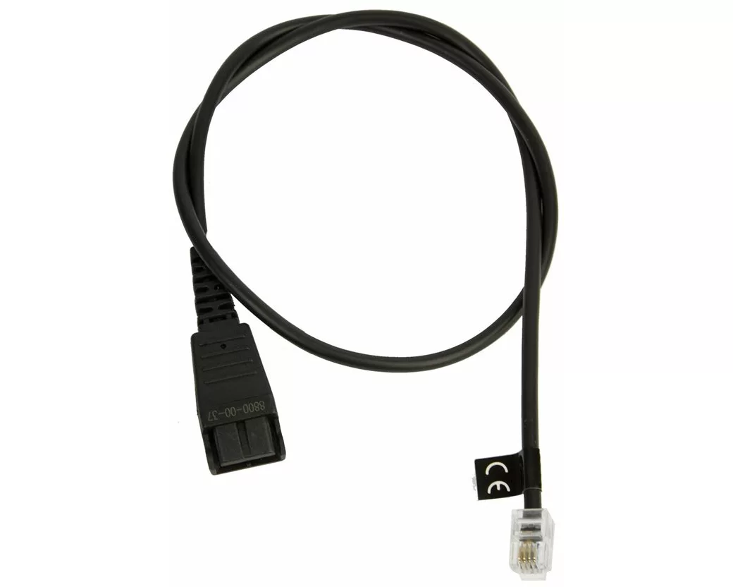 JABRA QD Cord to RJ10 straight 0.5 meters e.g. for Lucent Callmaster V VI Cisco 79xx and PLX A22