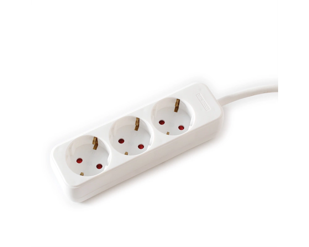 VALUE 3-fach Steckdosenleiste ohne Schalter, weiß, 1,5 m