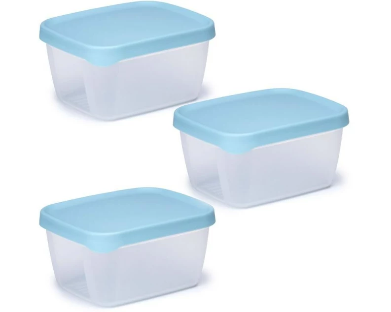 alpina Vorratsdosen Set 3-teilig 0.9 l, Blau/Transparent