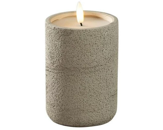 Konstsmide LED-Kerze in Betonoptik, 1 warmweisse Diode, beige