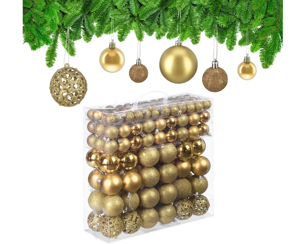 relaxdays Weihnachtsbaumkugeln Gold/Silber