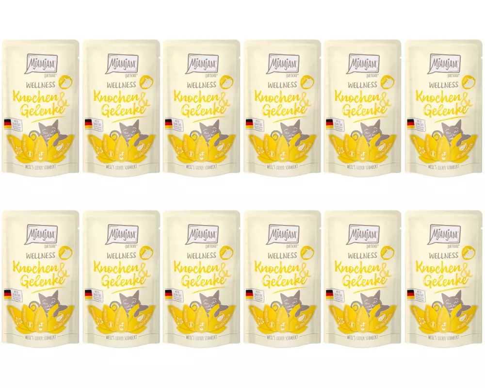 Mjamjam Nassfutter Wellness Knochen & Gelenke Rind, 12 x 125 g