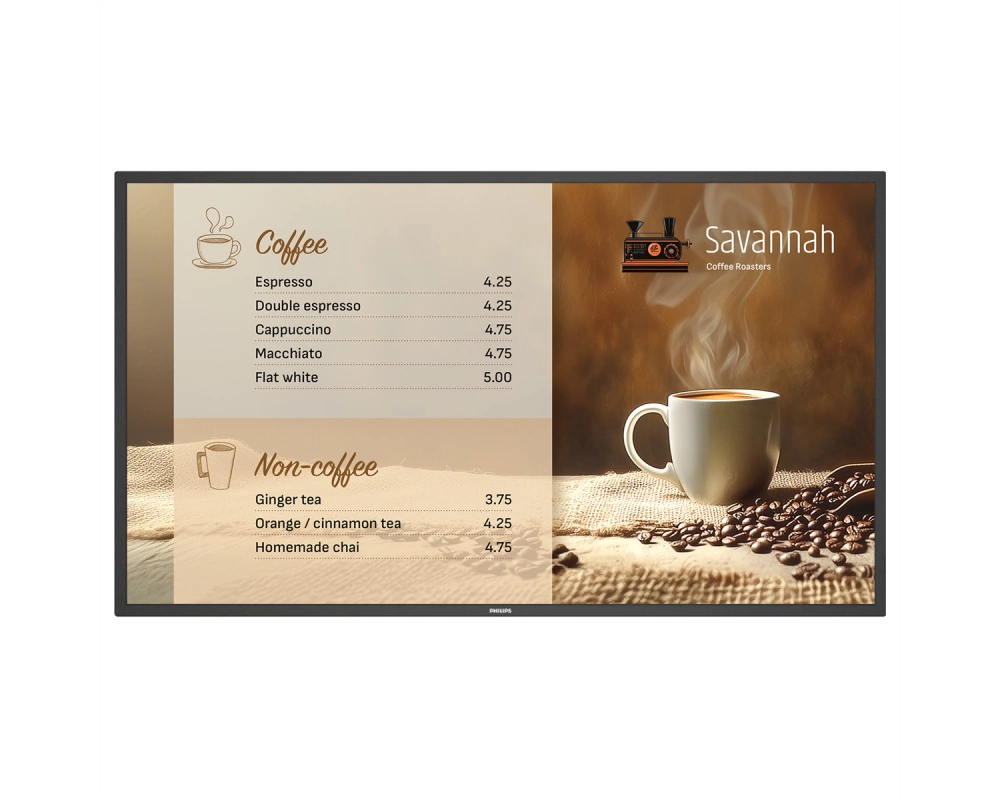 Philips Signage Display 43BDL6017P/00, 43", UHD, 24/7, 800cd/m², 25% Haze