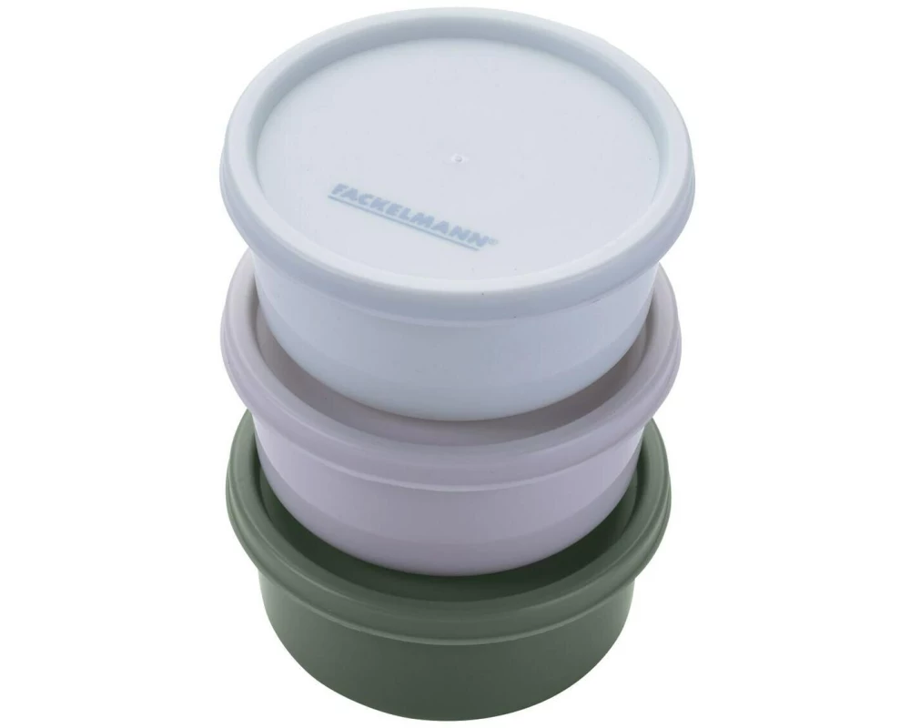 Fackelmann Lunchbox Be The Move, rund, Beige/Grau/Grün