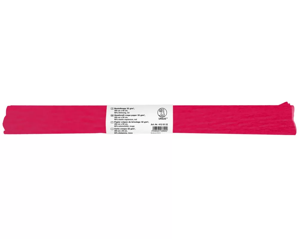 URSUS Krepppapier 50 cm x 2.5 m, 32 g/m², Rot