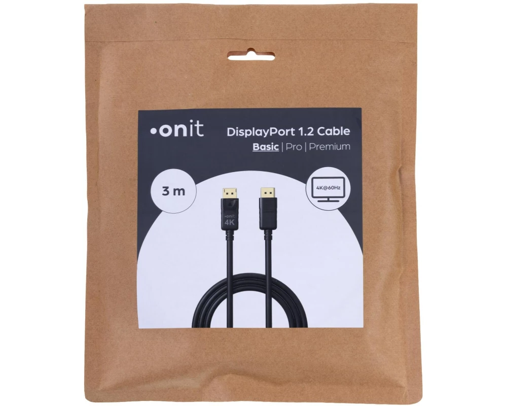onit Kabel Basic DisplayPort - DisplayPort, 4K/60Hz, 3 m