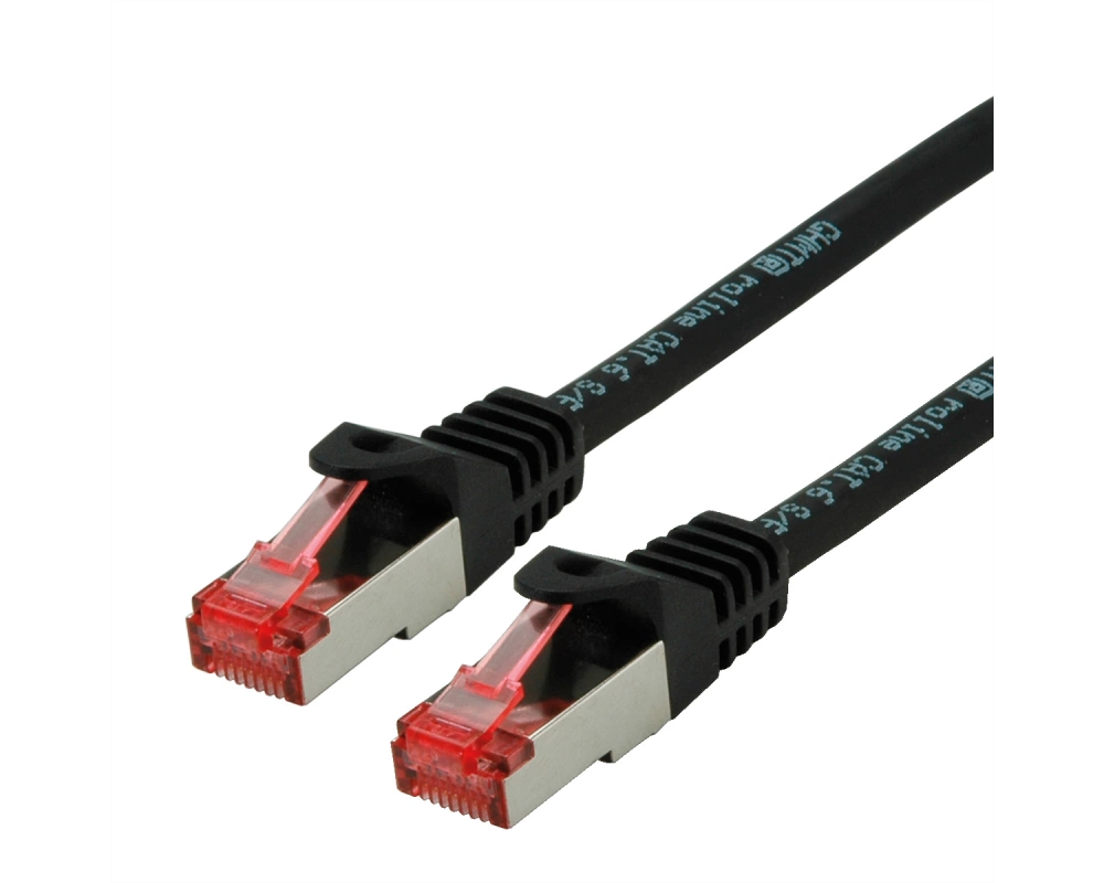 ROLINE Patchkabel Cat.6 S/FTP (PiMF), Component Level, LSOH, schwarz, 1 m