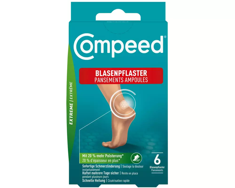 Compeed Blasenpflaster Ferse Extreme 6.8 cm x 4.2 cm, 6 Stück