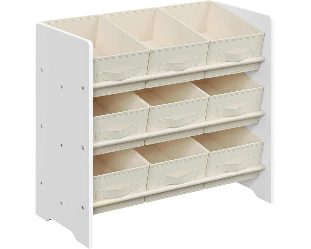 Songmics Ablageregal mit 9 Boxen 62.5 cm x 60 cm, Weiss