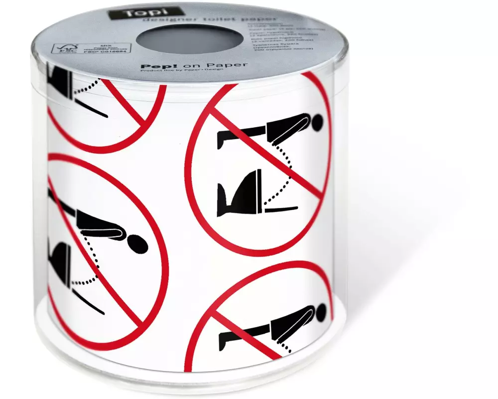 Paper + Design Toilettenpapier Stop it Rollen, 3-lagig, Rot/Schwarz/Weiss