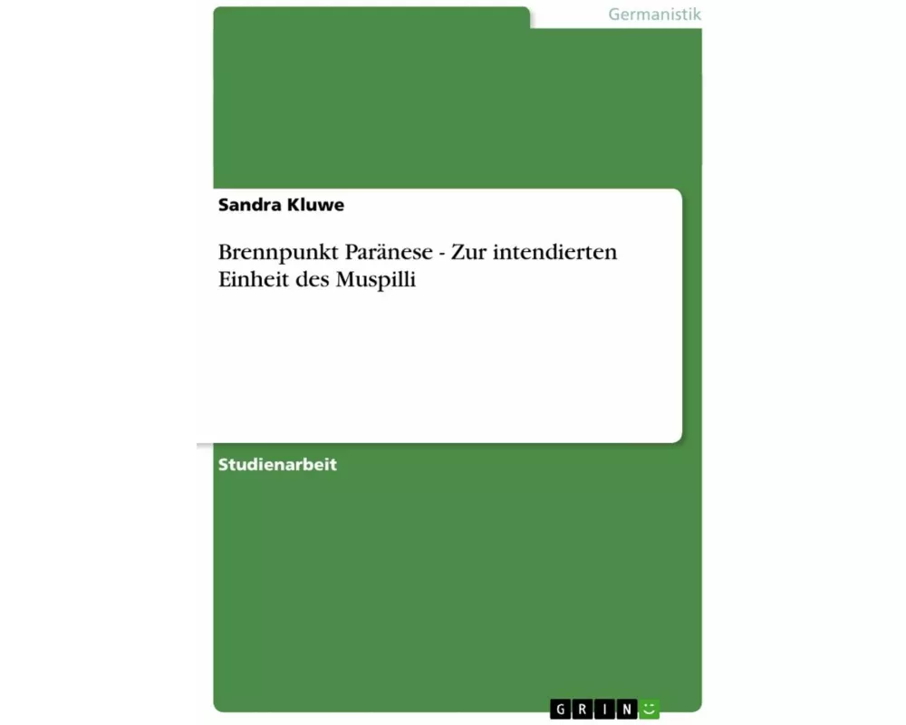 Brennpunkt Paränese - Zur intendierten Einheit des Muspilli