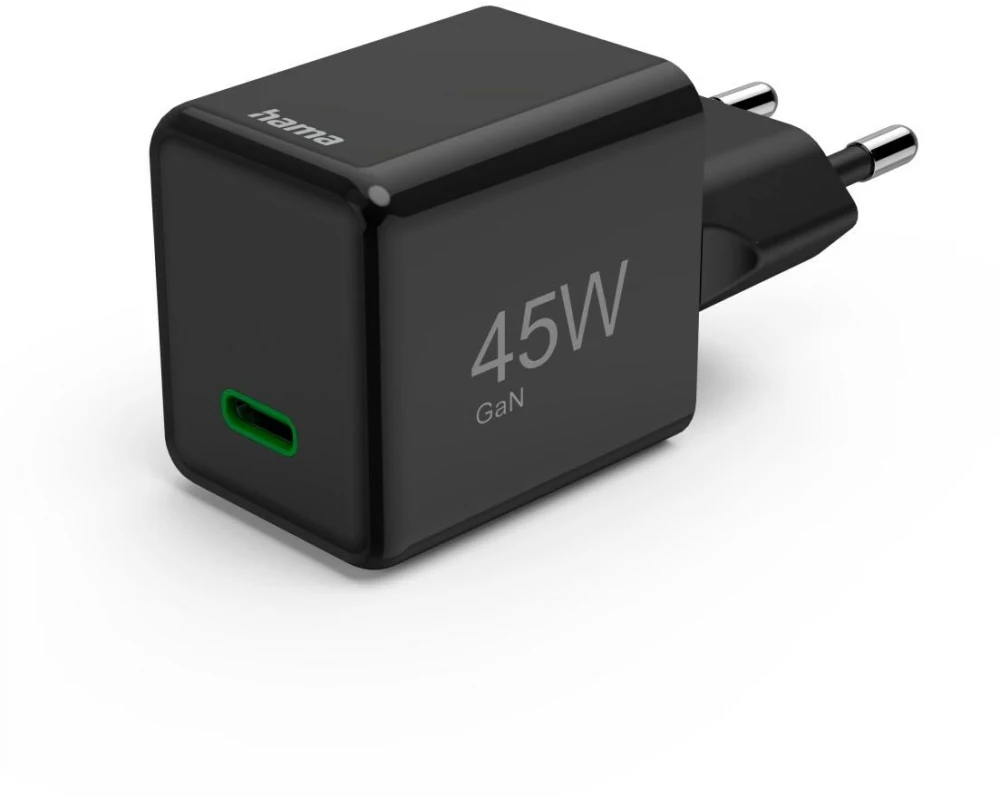 Hama USB-Wandladegerät Gan charger USB-C 45 W Schwarz
