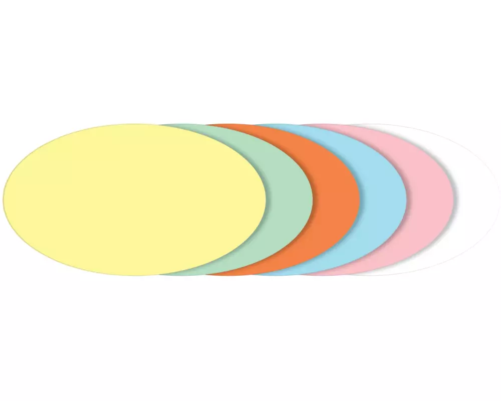 Sigel Moderationskarten 19 x 11 cm oval, 250 Stück, Mehrfarbig