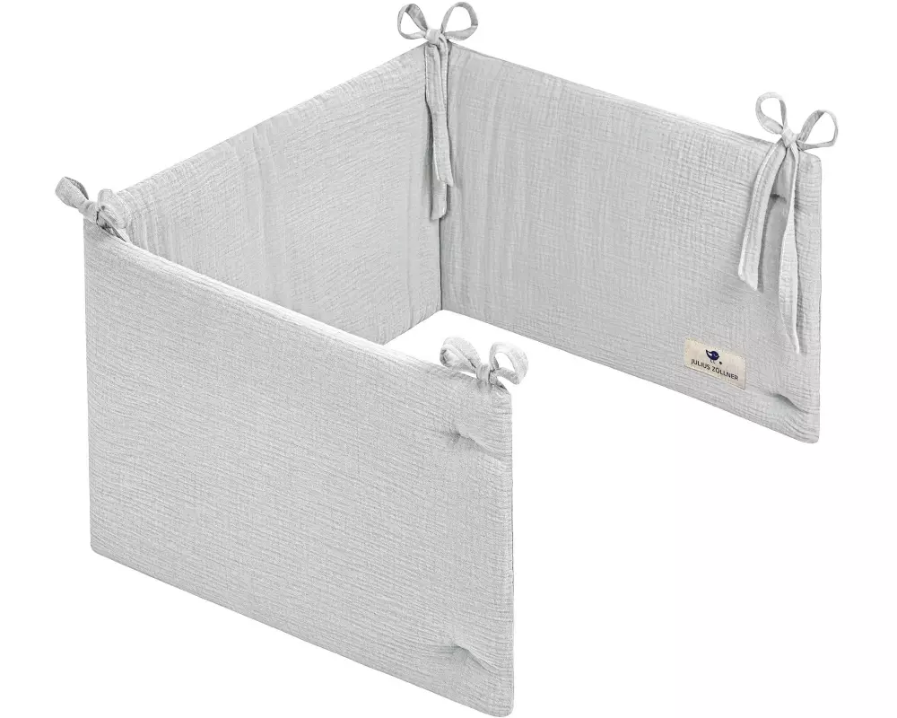 Julius Zöllner Bettnestchen Musselin Grau 180 x 35 cm