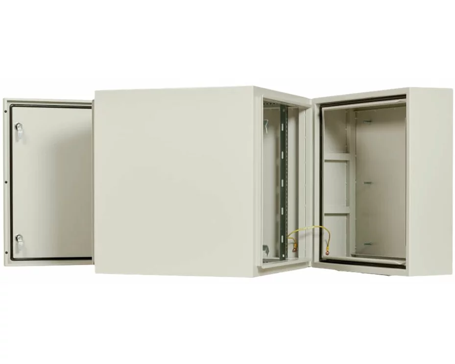 EATON TRIPPLITE SmartRack, Industrial, Enclosure, with, Lock, NEMA, 4, Wall, Mount, 28inch, Depth, 12U, Gray