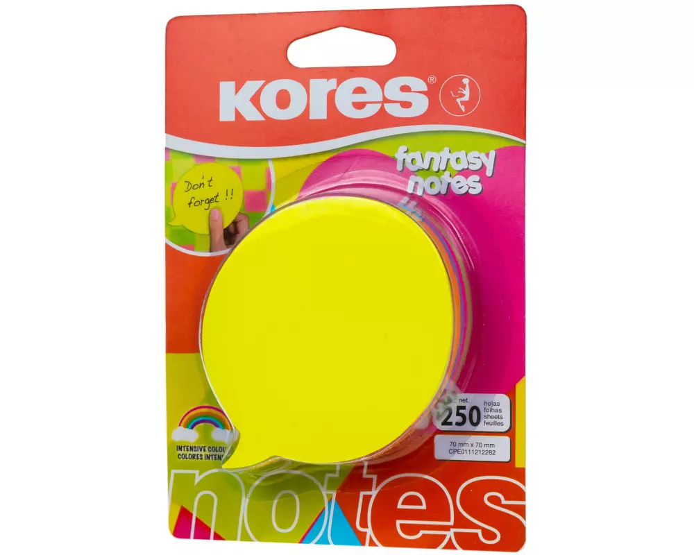 Kores Notizzettel Sprechblase 7 x 7 cm, Mehrfarbig