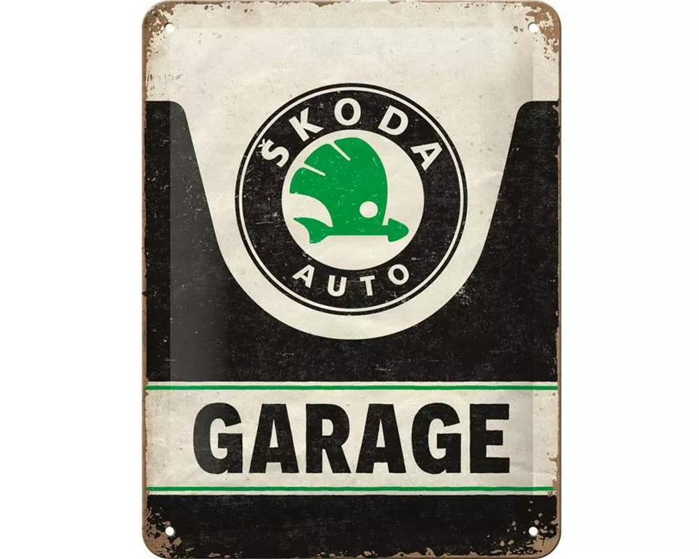Nostalgic Art Schild Skoda Garage 15 x 20 cm, Metall