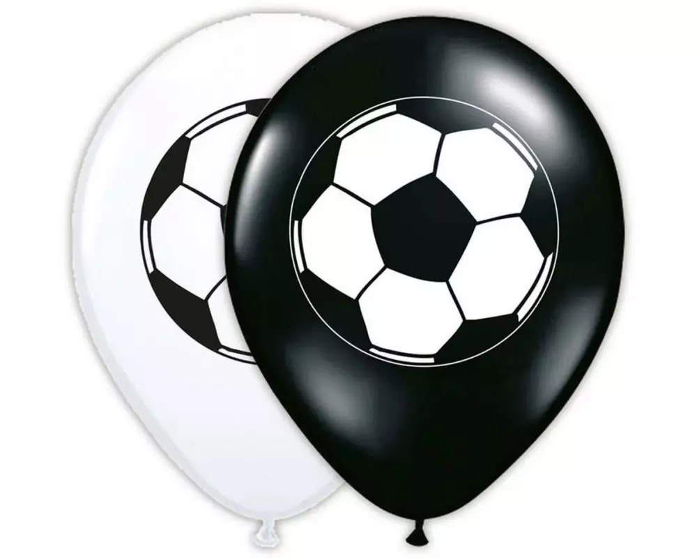 Folat Luftballon Fussball Schwarz/Weiss, 8 Stück