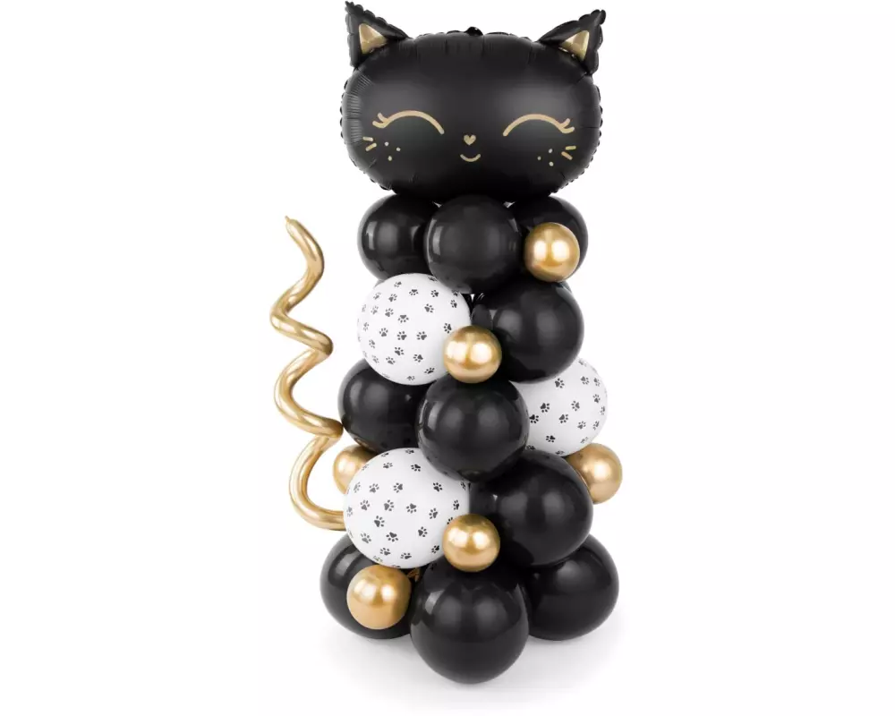 Partydeco Luftballon Kätzchen Schwarz, 83 x 140 cm, 10-teilig