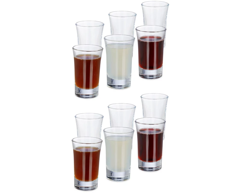 relaxdays Schnapsglas 4 cl, 12 Stück