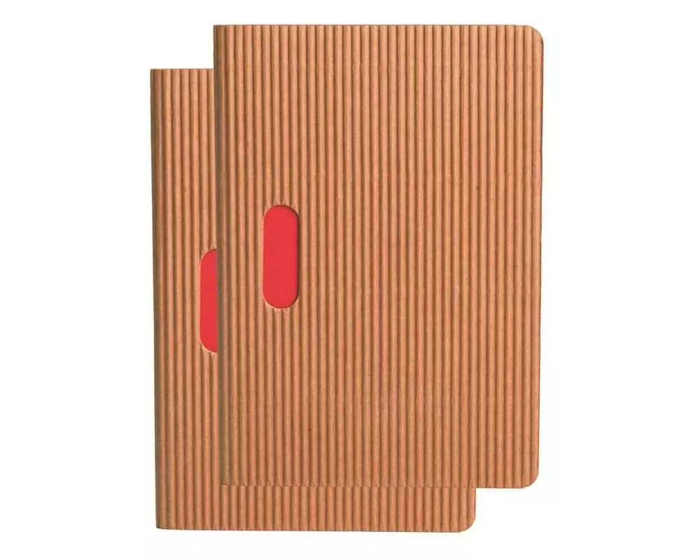 PaperOh Notizbuch Ondulo B7, Kariert, Nature, 2 Stück